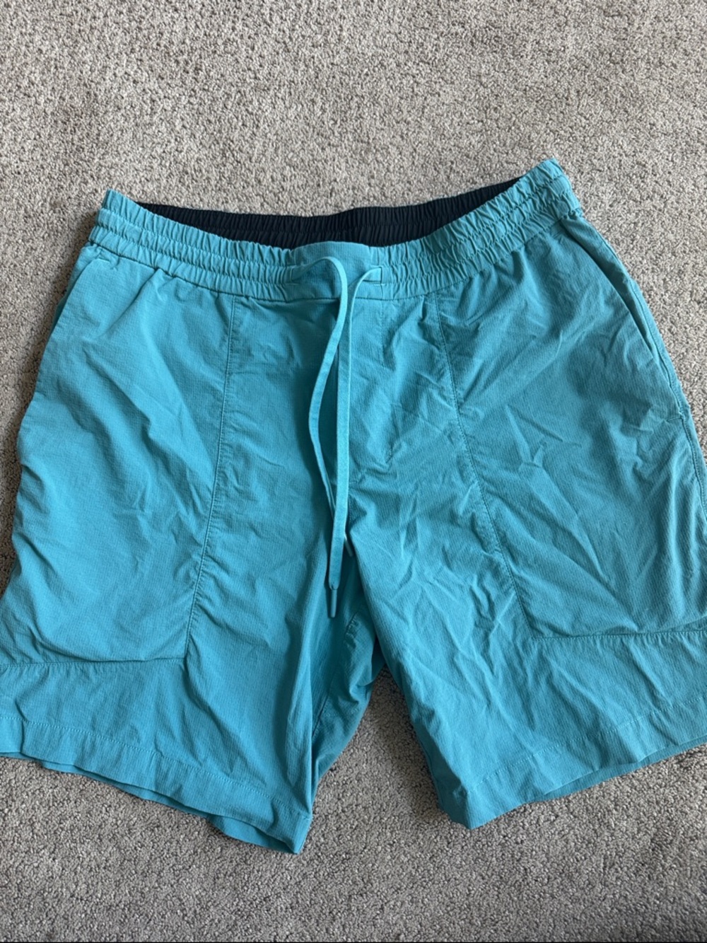 Lululemon Teal Activewear Shorts with Logo Tag unlined